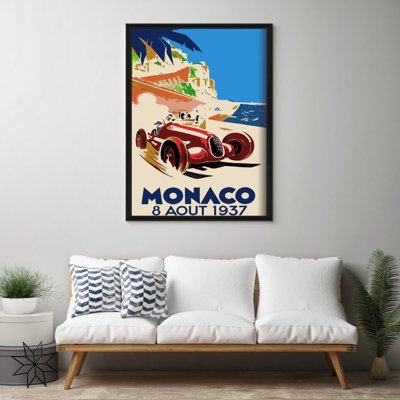 Retro plakát Automotive Monako
