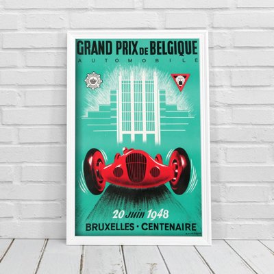 Retro plakát Grand Prix de Belgique Automobile