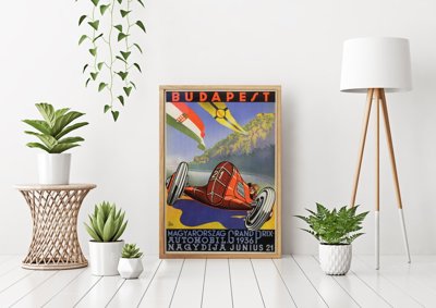 Plakát Budapešť Magyarhorzag Grand Prix Auto