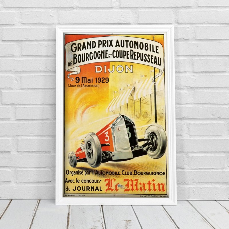 Plakát Grand Prix Automobile de Bourgogne et Coupe Repuseau