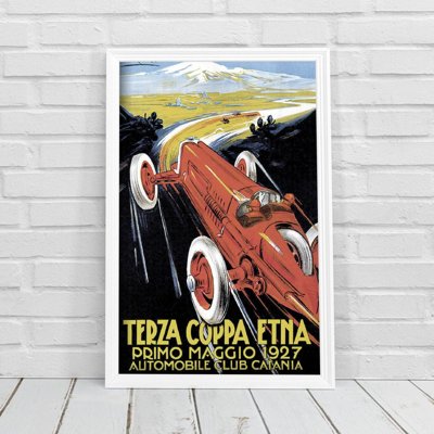 Designovy plakát Grand Prix Terza Coppa Etna Primo Maggio