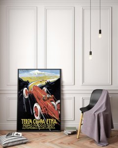 Designovy plakát Grand Prix Terza Coppa Etna Primo Maggio
