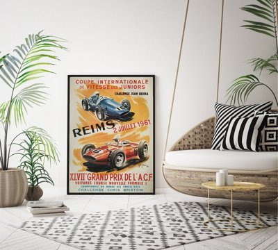 Designovy plakát Grand Prix Reims XLVIIE DE L'ACF