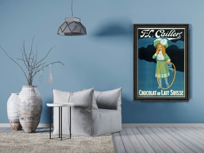 Retro plakát Chocolat Au Lait Suisse