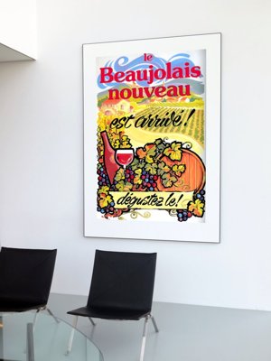 Retro plakát Víno plakát Nový Beaujolais Nouveau