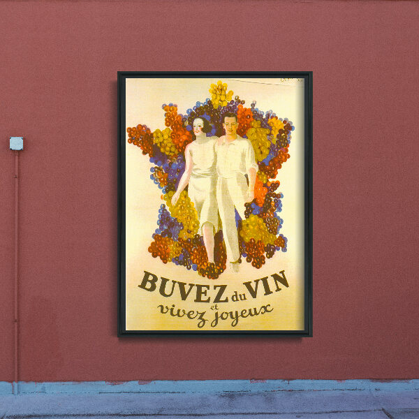 Retro plakát Francouzské víno plakát Víno Decor