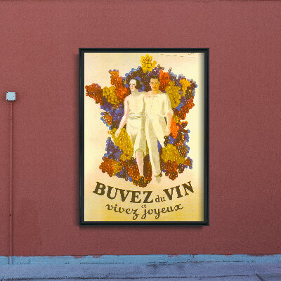 Retro plakát Francouzské víno plakát Víno Decor
