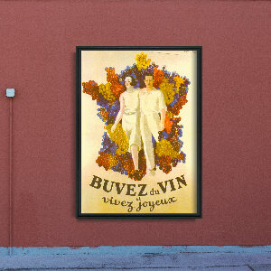 Retro plakát Francouzské víno plakát Víno Decor