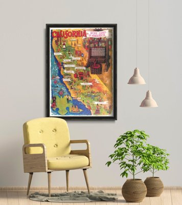 Plakát Kalifornská vinařská mapa