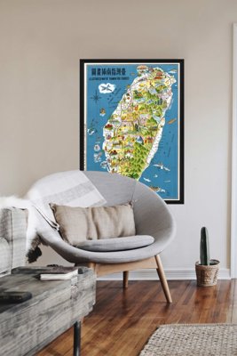 Designovy plakát Obrazová mapa Tchaj-wanu
