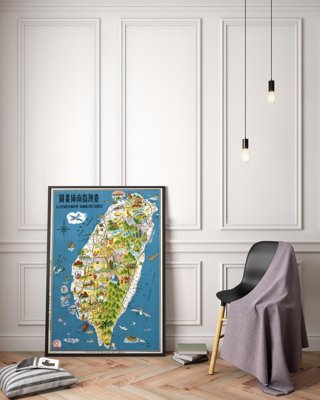 Designovy plakát Obrazová mapa Tchaj-wanu