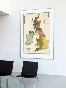 Retro plakát Stará mapa Velké Británie a Irska