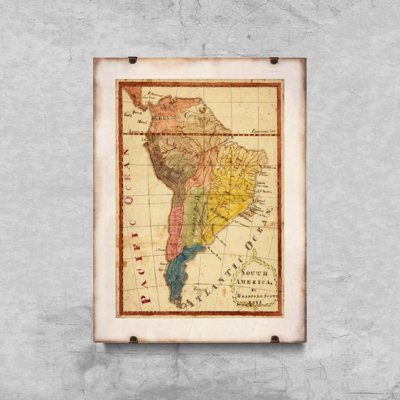 Retro plakát Mapa Jižní Ameriky