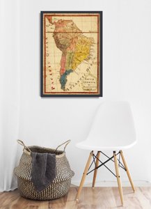 Retro plakát Mapa Jižní Ameriky