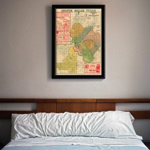 Retro plakát Stará mapa Dallasu v Texasu