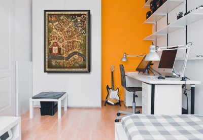Plakát na zeď Stará mapa Mnichova s ​​konkávními Německem