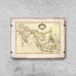 Retro plakát Stará mapa jihovýchodní Asie