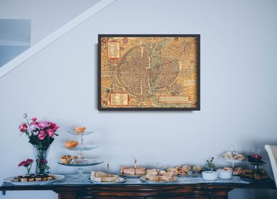Retro plakát Mapa Paříže