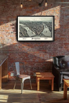 Retro plakát Stará mapa Pittsburgh