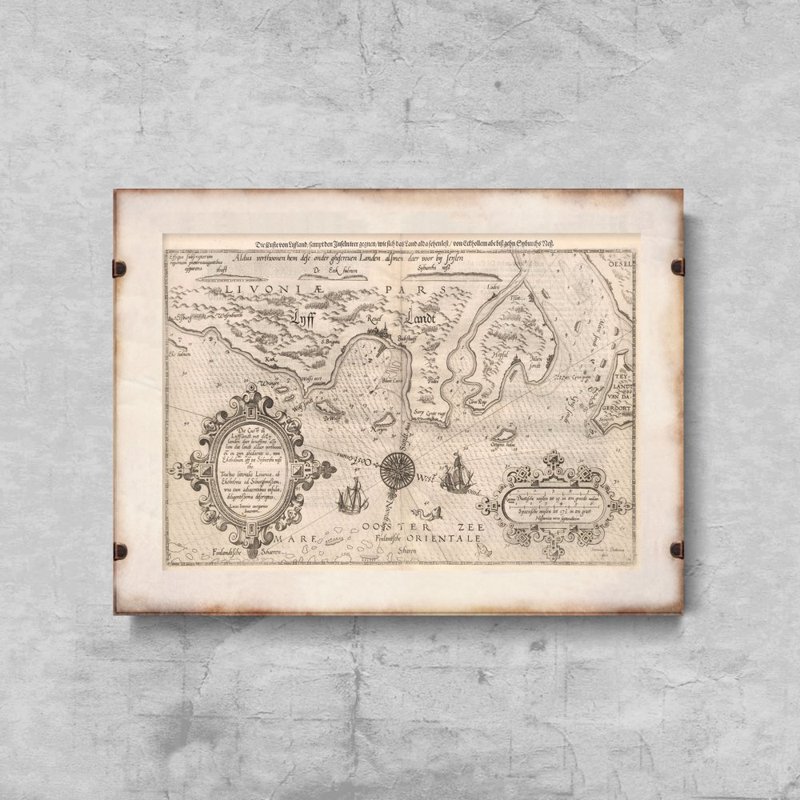 Retro plakát Starověká mapa nafouknutí
