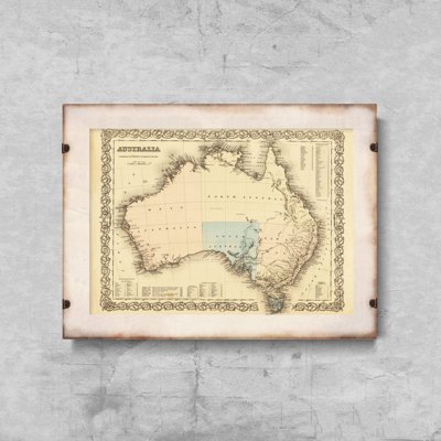 Retro plakát Stará mapa Austrálie