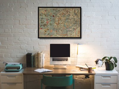 Retro plakát Mapa Skandinávie Stara