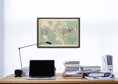Retro plakát Stará mapa Dakar Senegal