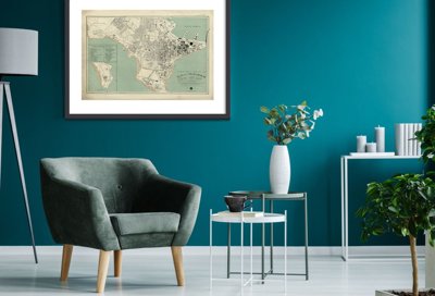 Retro plakát Stará mapa Dakar Senegal