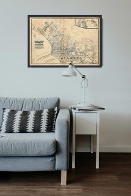 Plakát na zeď Stará mapa Oaklandu, Kalifornie