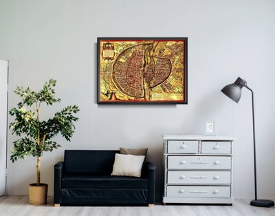 Plakát na zeď Stará mapa Paříže
