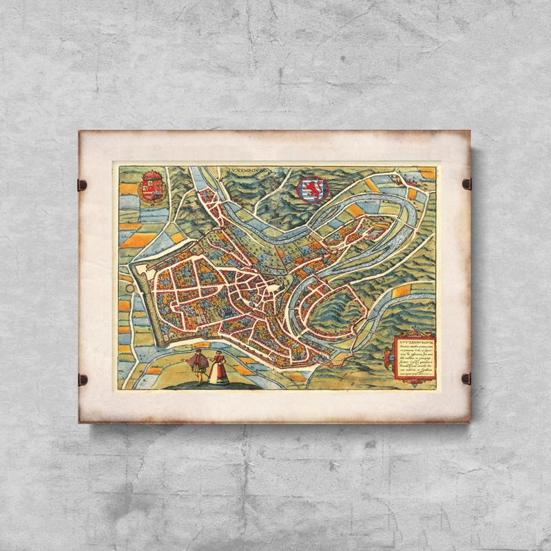 Dekorativní plakát Stará mapa Lucemburku