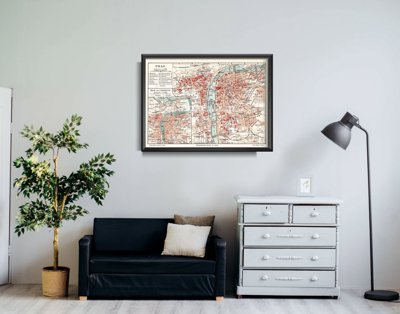 Dekorativní plakát Stará mapa Prahy