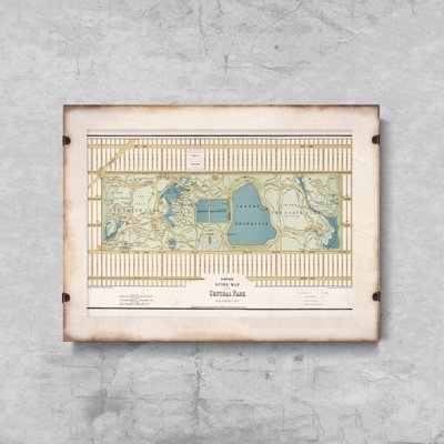 Dekorativní plakát Stará mapa Central Park