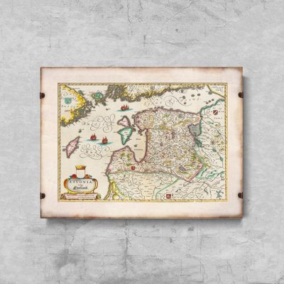 Retro plakát Mapa Livonia