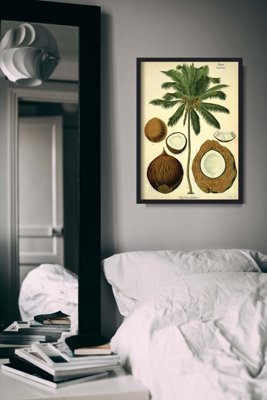 Dekorativní plakát Botanický tisk kokosové dlaně