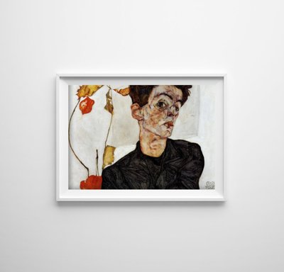 Retro plakát Self-portrét egon schiele