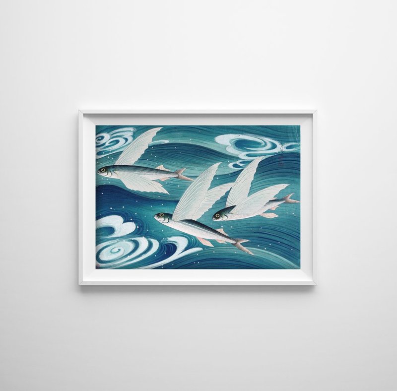 Retro plakát Létající ryby od bakufu