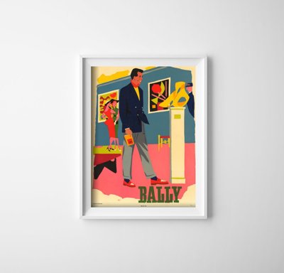Retro plakát Reklama Bally Obuv