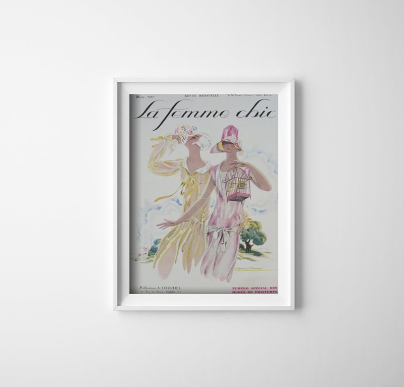 Retro plakát Ilustrace časopisu La Femme Chic Mars