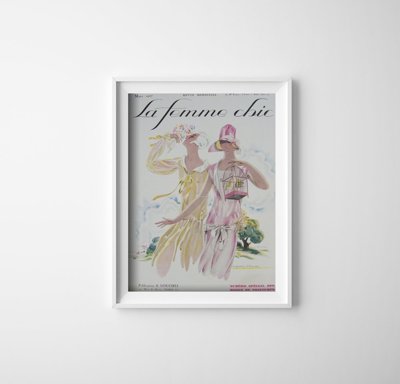 Retro plakát Ilustrace časopisu La Femme Chic Mars