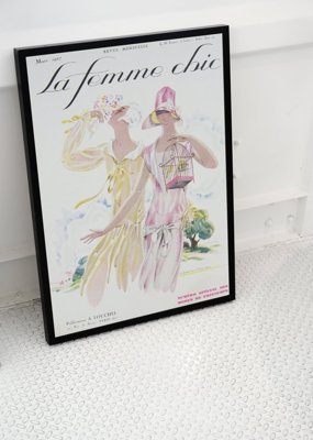 Retro plakát Ilustrace časopisu La Femme Chic Mars