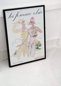 Retro plakát Ilustrace časopisu La Femme Chic Mars