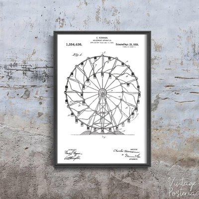 Retro plakát Ferris kolo Hermann Patent