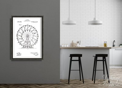 Retro plakát Ferris kolo Hermann Patent