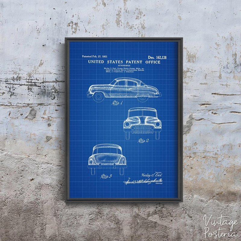 Dekorativní plakát General Motors Automobilový patent hrabě