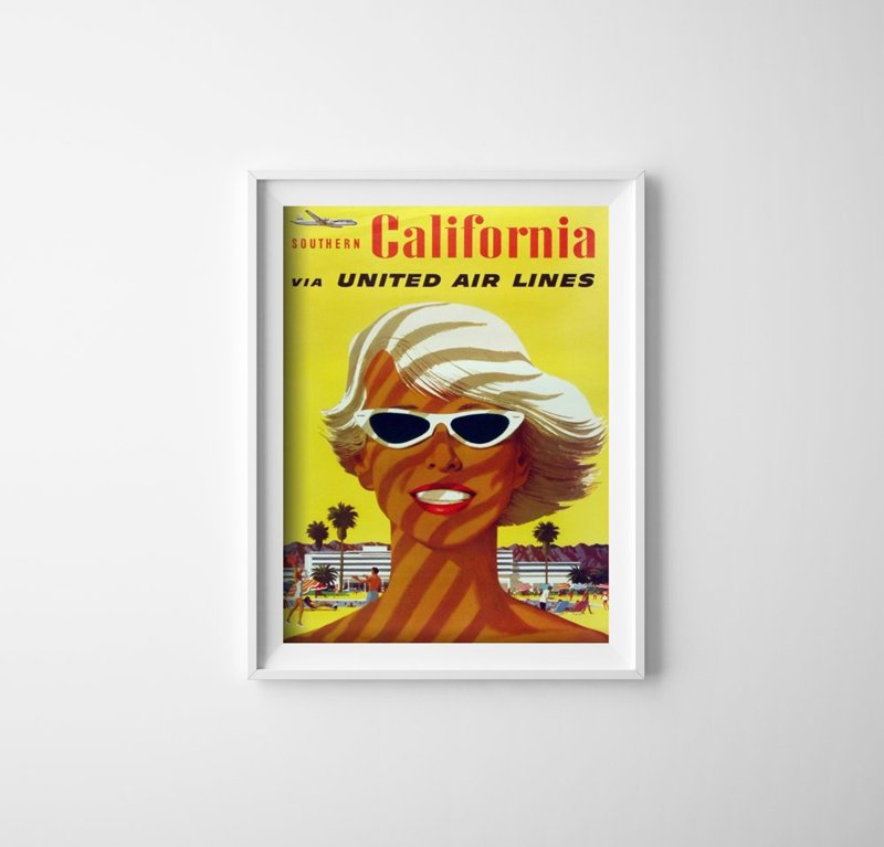 Plakát Letecké společnosti California United Air Stan Galli