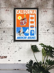 Plakát Kalifornie americká letecké společnosti