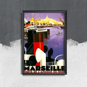 Retro plakát Marseille - severoafrické dveře