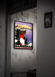 Retro plakát Marseille - severoafrické dveře