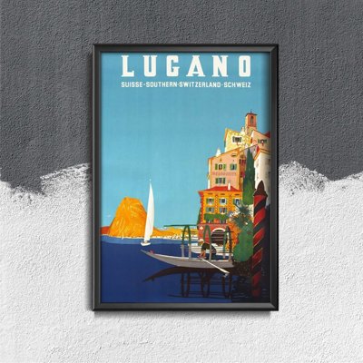 Dekorativní plakát Švýcarsko lugano